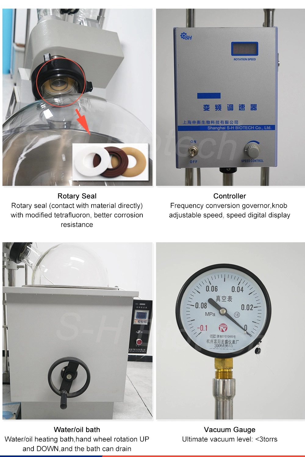 Vertical High Efficiency Integrated Condenser 50L Rotary Vacuum Evaporator