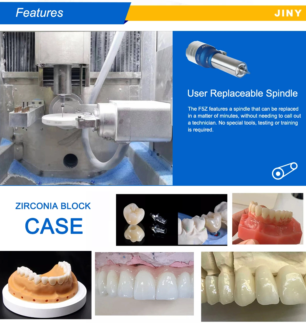 5-Axis CAD Cam Dental Milling Machine Zirconia Blocks PMMA Wax Dental Laboratory Equipment with Auto-Disc Changer