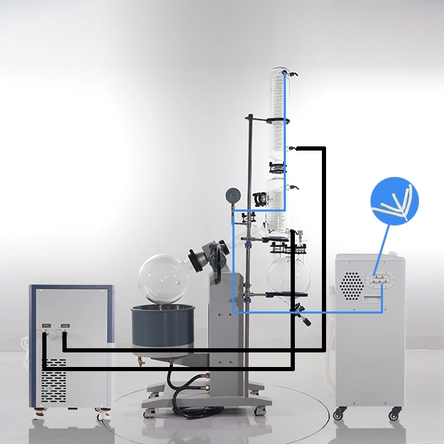 Yuhua Factory Price Laboratory Chemical Automatic Lifting Rotary Evaporator with Vacuum Pump Chiller (5L, 10L, 20L, 50L)